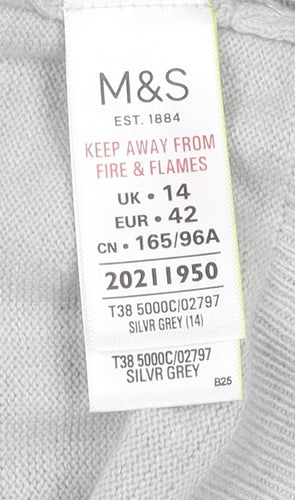 Marks and Spencer Women's Grey Pullover Jumper Size 14