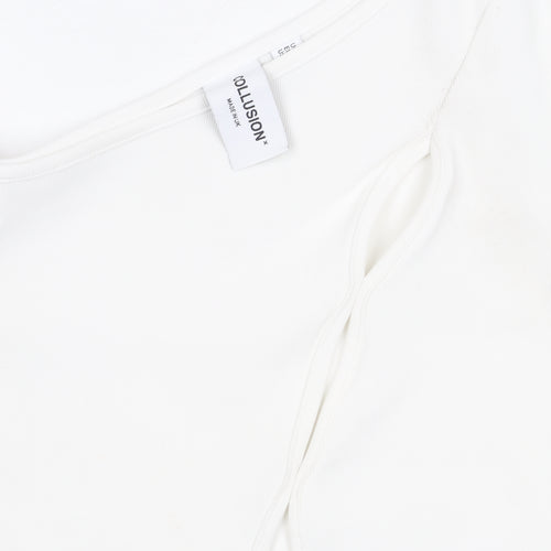Collusion Women White Off Shoulder Blouse Size 12