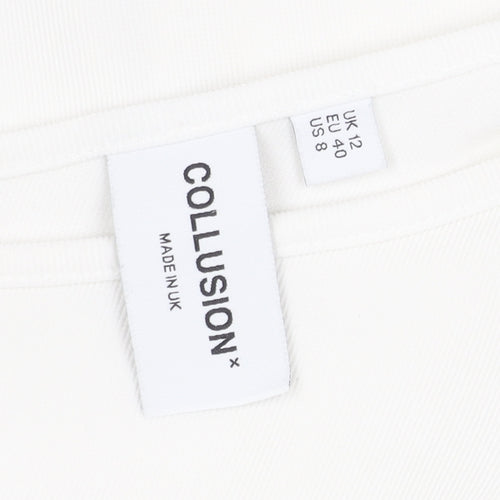 Collusion Women White Off Shoulder Blouse Size 12