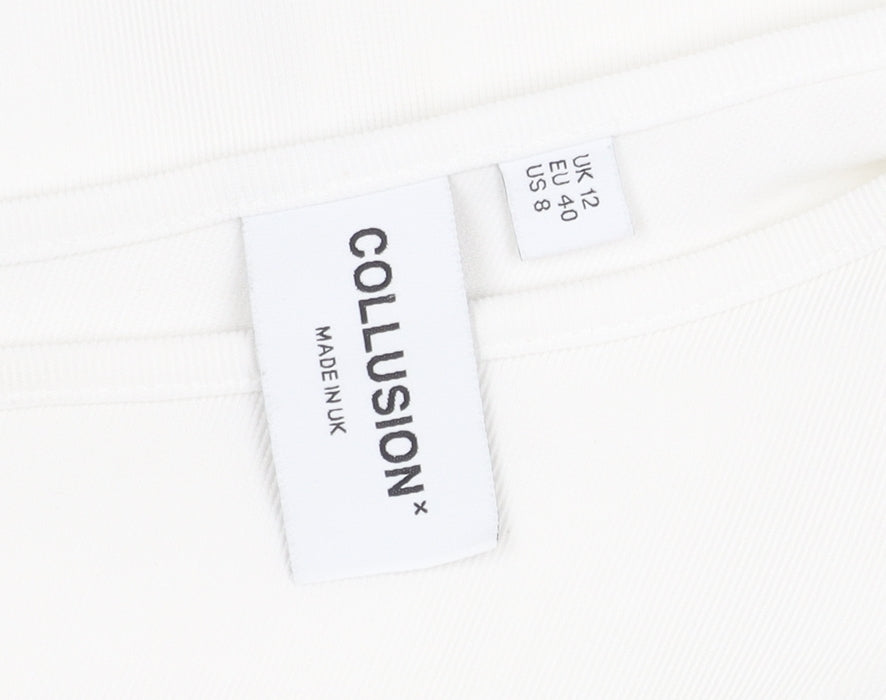 Collusion Women White Off Shoulder Blouse Size 12