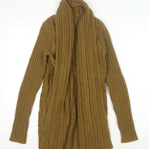 Laura Ashley Women's Brown Cable-Knit Cardigan Size 10