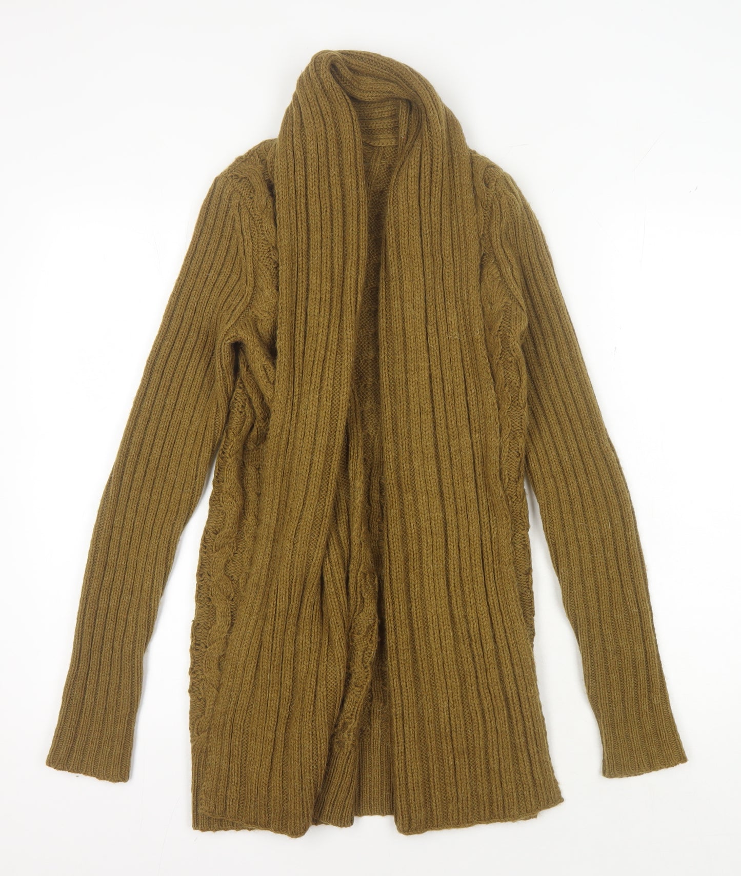 Laura Ashley Women's Brown Cable-Knit Cardigan Size 10