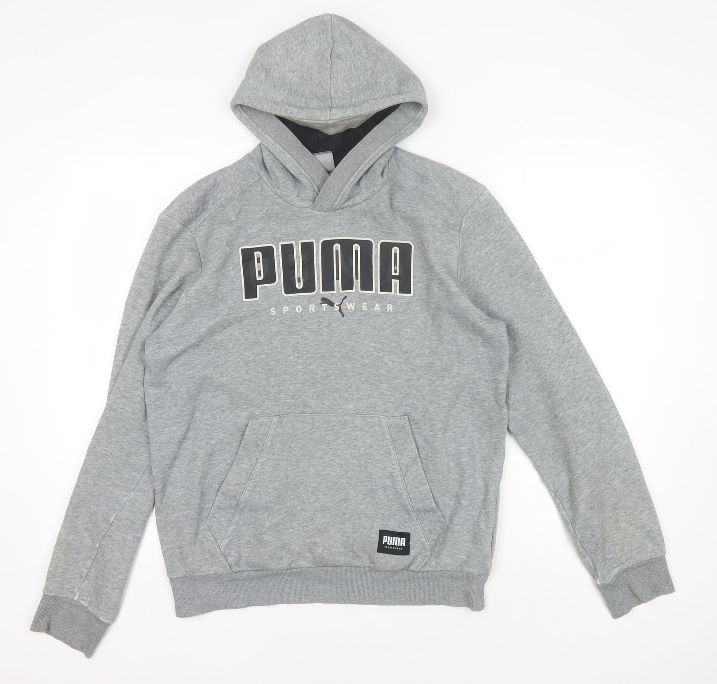 Puma Men's Grey Pullover Hoodie S - Graphic Print Comfort