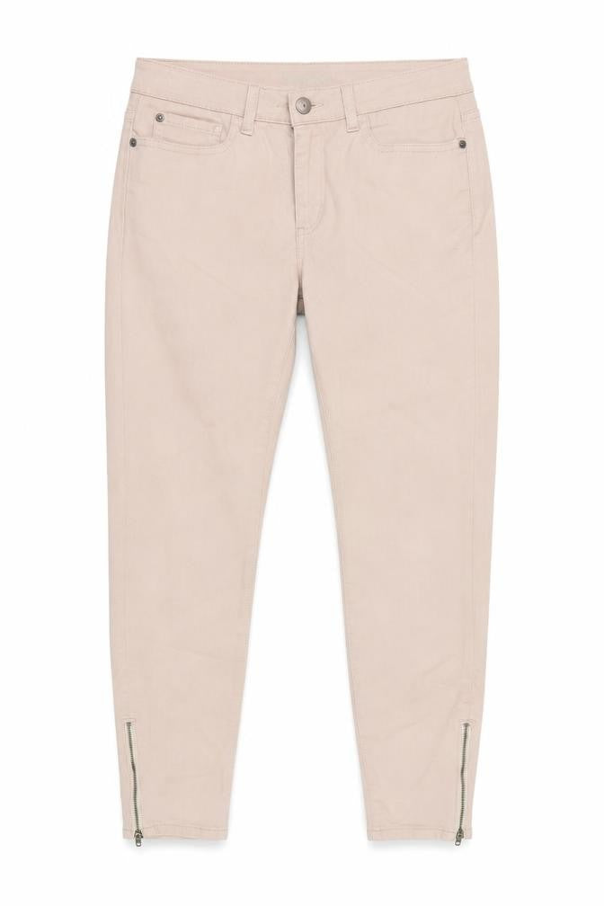 Boden Women's Beige Skinny Jeans Size 12 with Ankle Zip