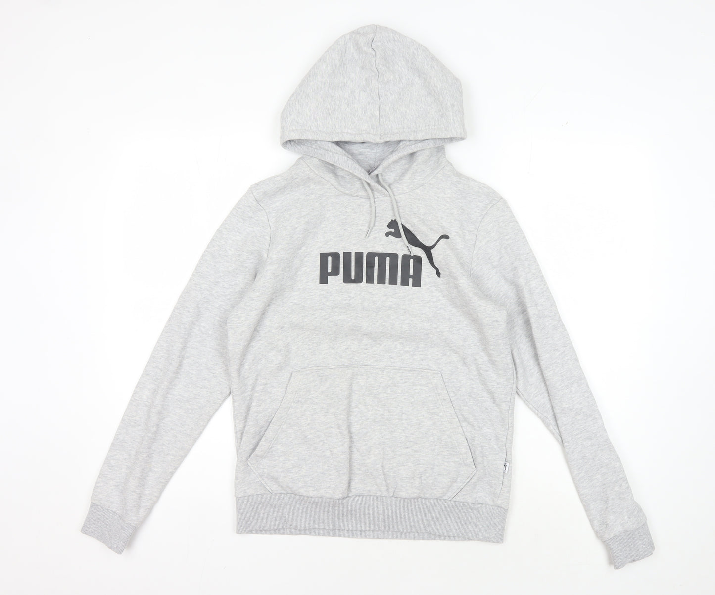 Puma Men's Grey Logo Hoodie, Size M, Pullover Style