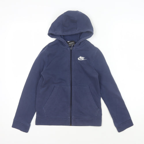 Nike Boys Blue Hooded Fleece Jacket - Size 8Y
