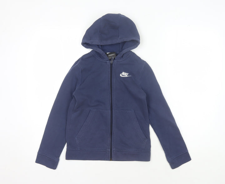 Nike Boys Blue Hooded Fleece Jacket - Size 8Y