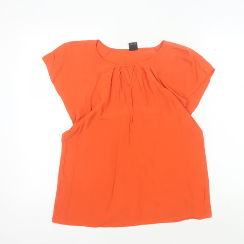 s.Oliver Women's Orange Blouse, Size 14, Casual Short Sleeve
