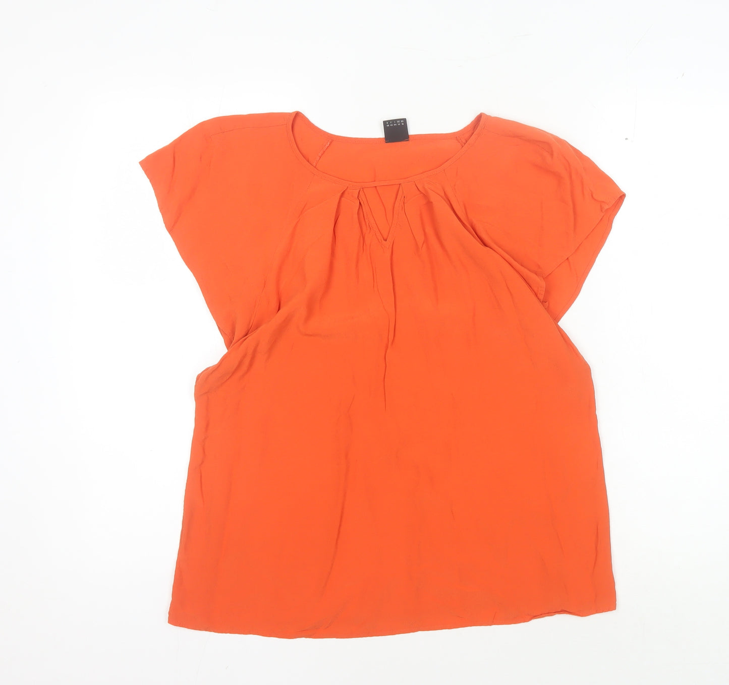 s.Oliver Women's Orange Blouse, Size 14, Casual Short Sleeve
