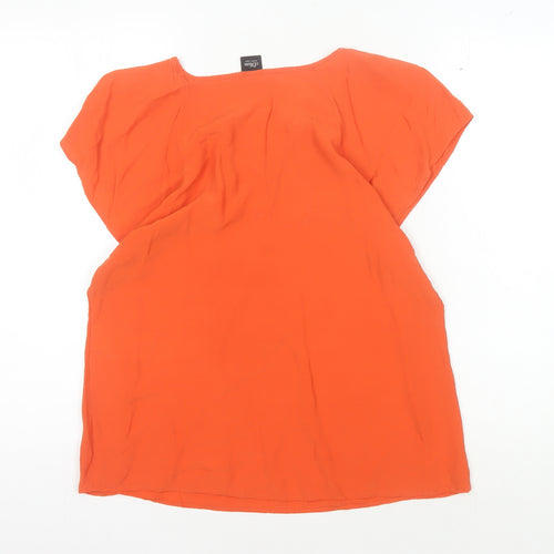 s.Oliver Women's Orange Blouse, Size 14, Casual Short Sleeve