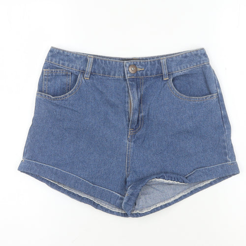 Firetrap Women's Blue Denim Shorts Size S Cuffed