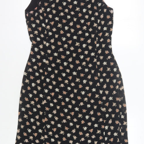 Jaeger Women's Black Floral Sheath Dress Size 12