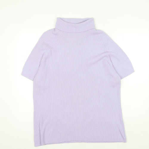 Windsmoor Women's Purple Tunic Roll Neck Jumper - L