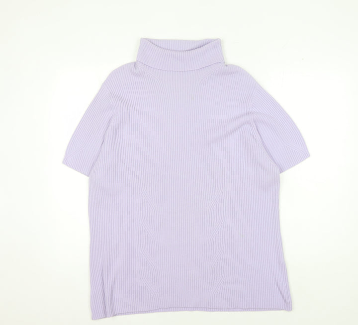 Windsmoor Women's Purple Tunic Roll Neck Jumper - L