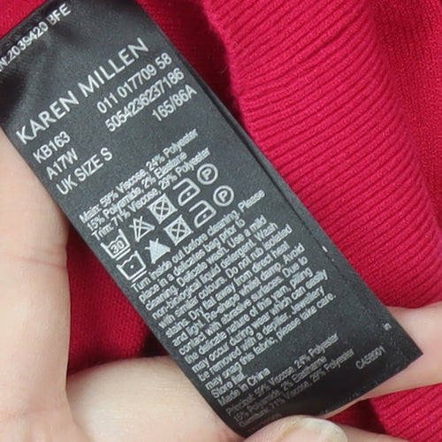 Karen Millen Women's Red Cold Shoulder Pullover Jumper S