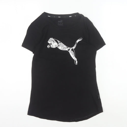 Puma Women's Black 2XS T-Shirt with Logo