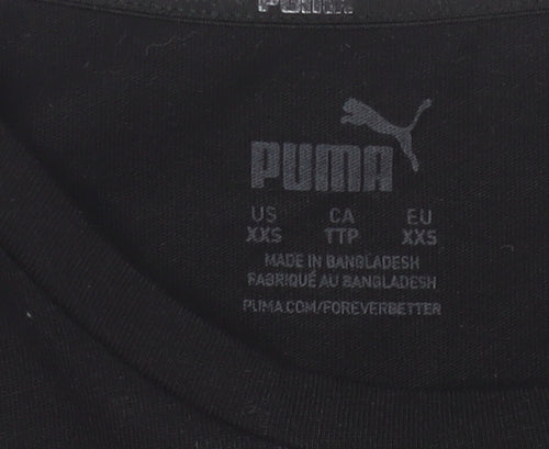 Puma Women's Black 2XS T-Shirt with Logo