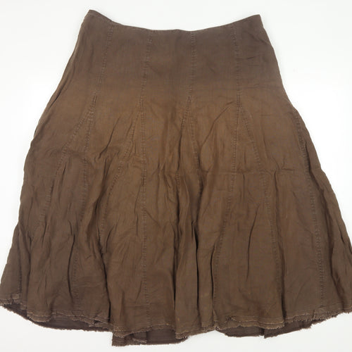 Boden Women's Brown Flare Skirt Size 18 Linen
