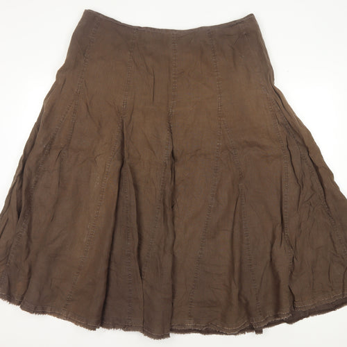 Boden Women's Brown Flare Skirt Size 18 Linen