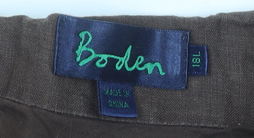 Boden Women's Brown Flare Skirt Size 18 Linen