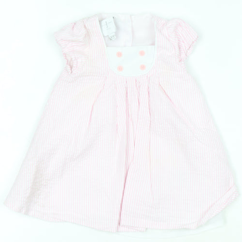 Jasper Conran Girls Pink Striped A-Line Dress 0-3M