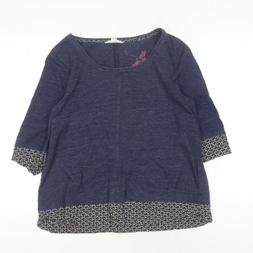 White Stuff Women's Blue 3/4 Sleeve Blouse Size 10