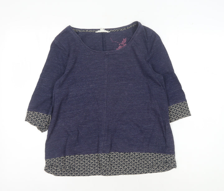 White Stuff Women's Blue 3/4 Sleeve Blouse Size 10