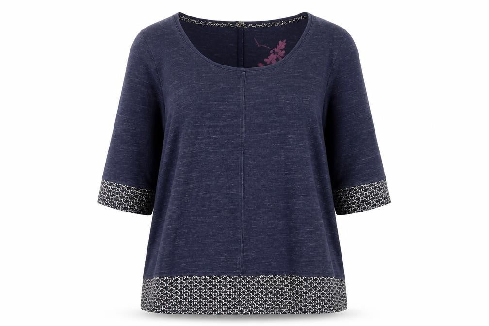 Front view of White Stuff Women's Blue 3/4 Sleeve Blouse, size 10