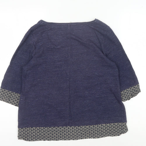 White Stuff Women's Blue 3/4 Sleeve Blouse Size 10