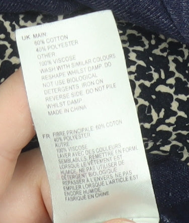 White Stuff Women's Blue 3/4 Sleeve Blouse Size 10