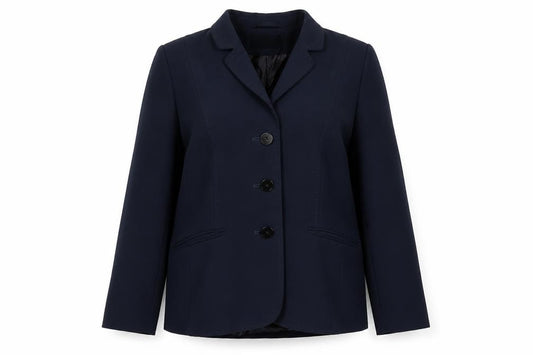 Front view of Eastex Women's Blue Blazer, size 12, Classic Fit
