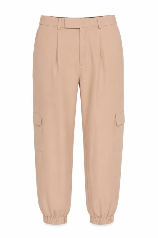 Front view of ASOS DESIGN Beige Cargo Trousers Teens, size 32, Regular