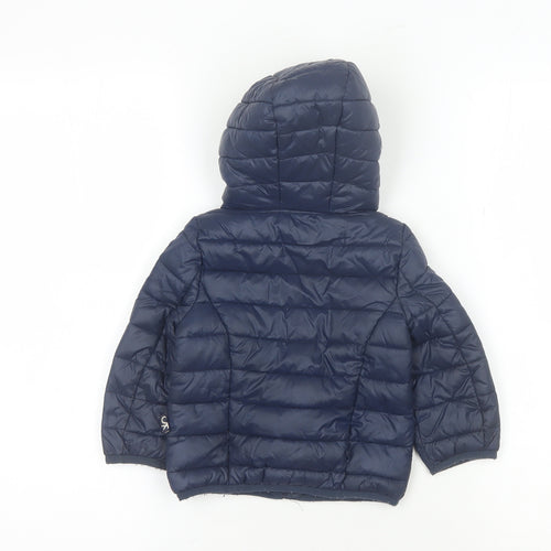 Benetton Boys Blue Puffer Jacket 1 Year Winter Hooded