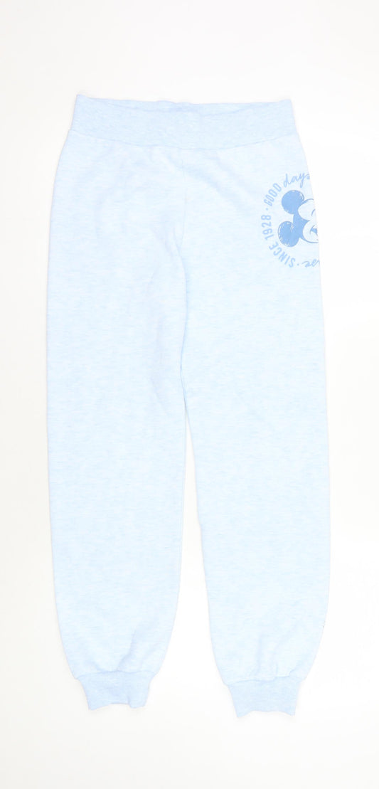 Front view of George girls’ blue jogger trousers age 12-13 disney character