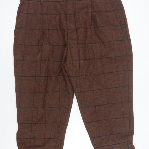 Hoggs of Fife Men's Brown Check Trousers, Size 40