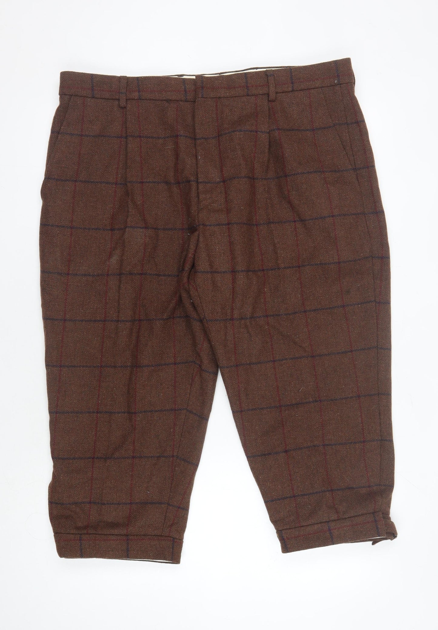 Hoggs of Fife Men's Brown Check Trousers, Size 40
