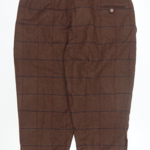 Hoggs of Fife Men's Brown Check Trousers, Size 40