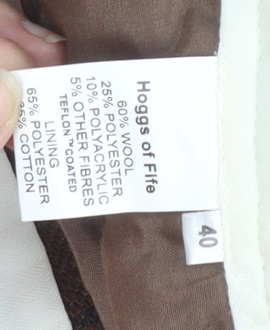 Hoggs of Fife Men's Brown Check Trousers, Size 40