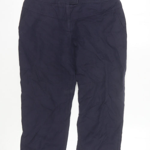 Reiss Women Blue Capri Trousers Size 10 Regular Pockets