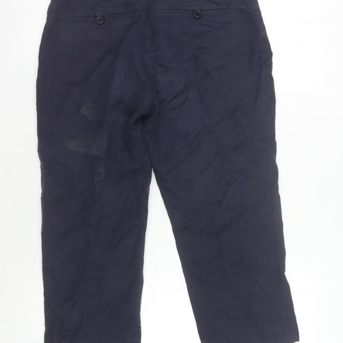 Reiss Women Blue Capri Trousers Size 10 Regular Pockets