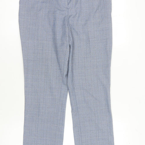 Reiss Women's Blue Check Trousers Size 6