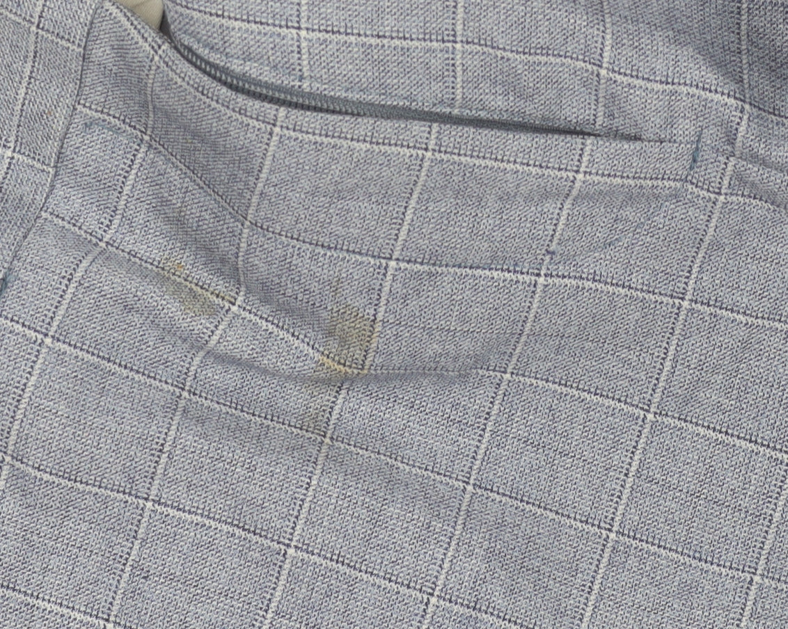 Reiss Women's Blue Check Trousers Size 6