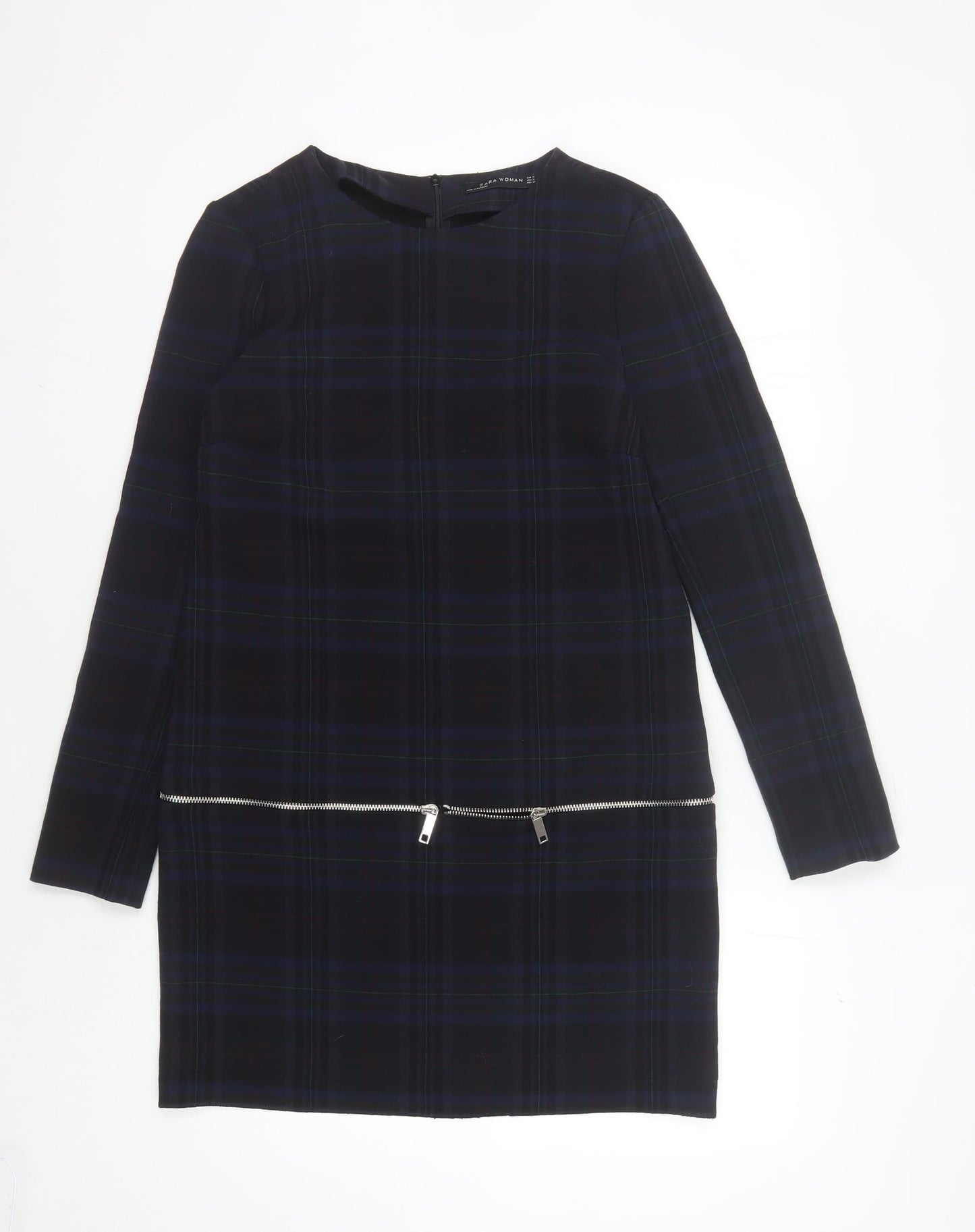 Zara Woman Black Plaid Shift Dress, Size S, Women