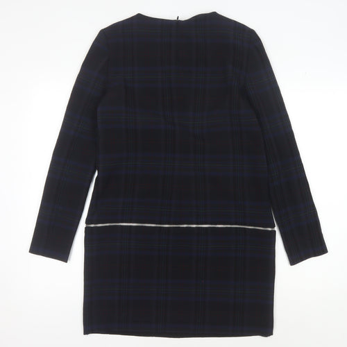Zara Woman Black Plaid Shift Dress, Size S, Women
