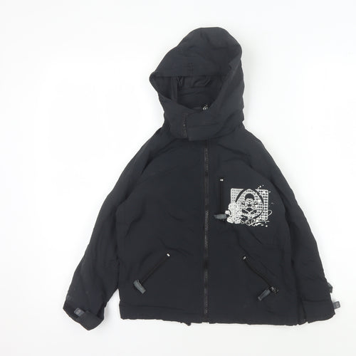 Saltrock Boys Black Hooded Parka Jacket, Age 2-3
