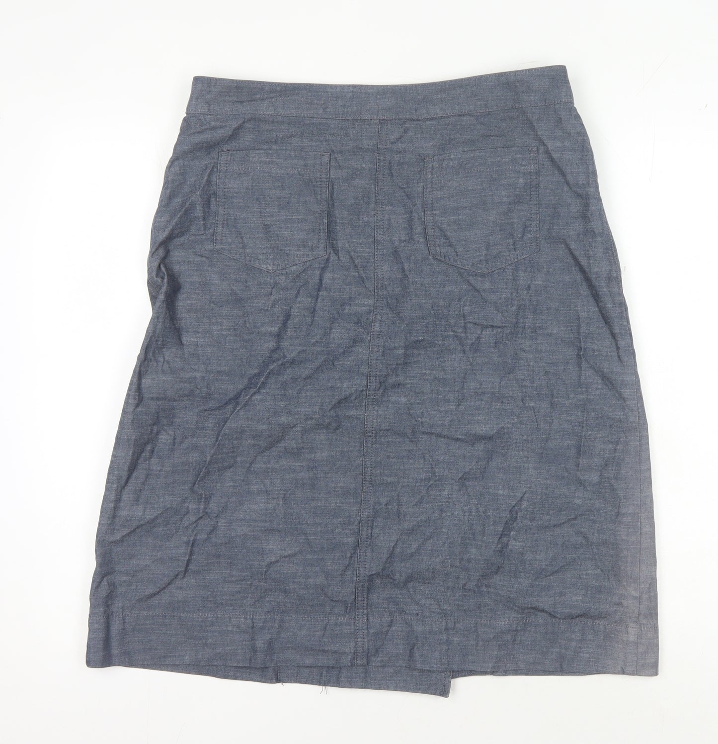 Next Women's Blue Cotton Button Skirt, Size 14