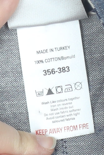 Next Women's Blue Cotton Button Skirt, Size 14