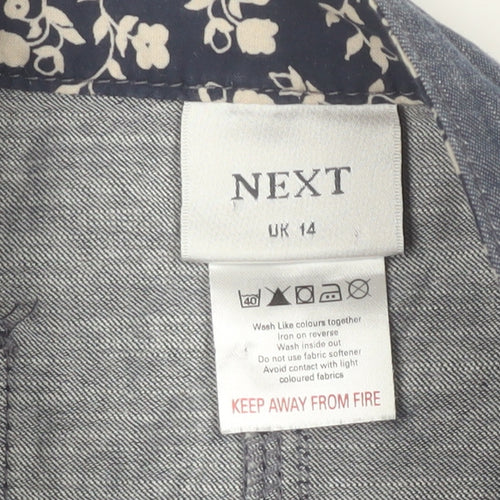 Next Women's Blue Cotton Button Skirt, Size 14