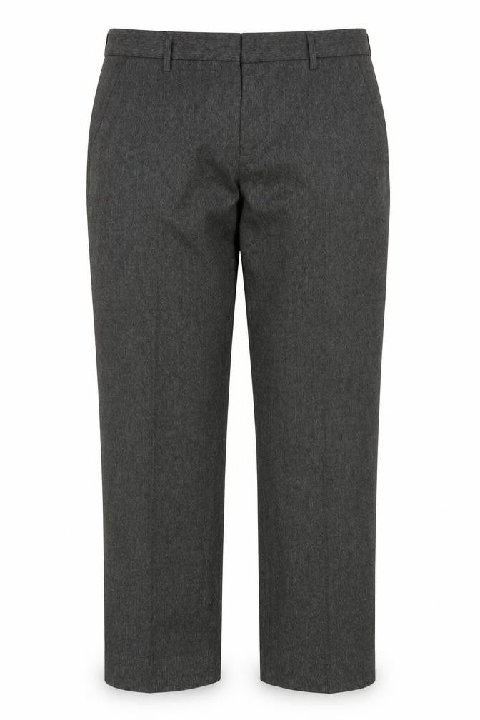 Front view of Gap Women's Grey Straight Leg Trousers, size 4, Regular