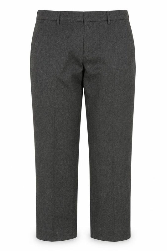 Front view of Gap Women's Grey Straight Leg Trousers, size 4, Regular
